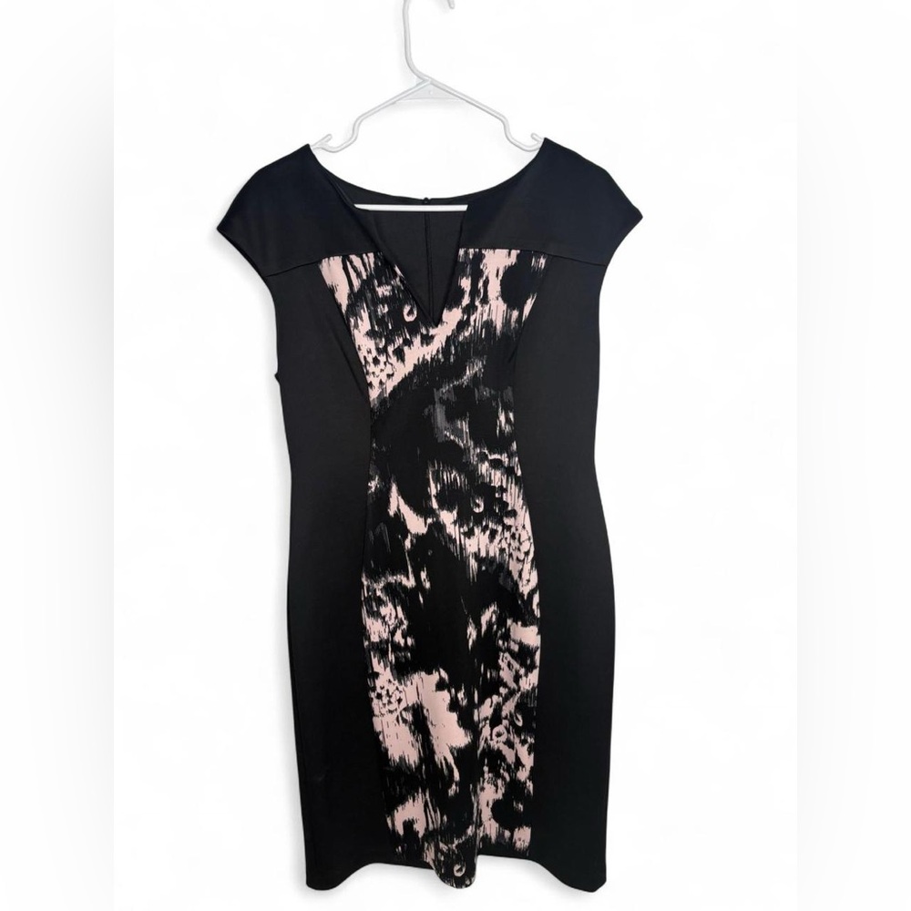 Elegant Black and Pink Midi Dress